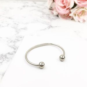 Silver Ball Tip Cuff Bracelet